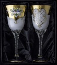   Кристални декоративни чаши за вино 2 бр.