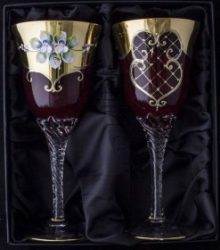 Декоративни кристални чаши за  вино 2 бр.